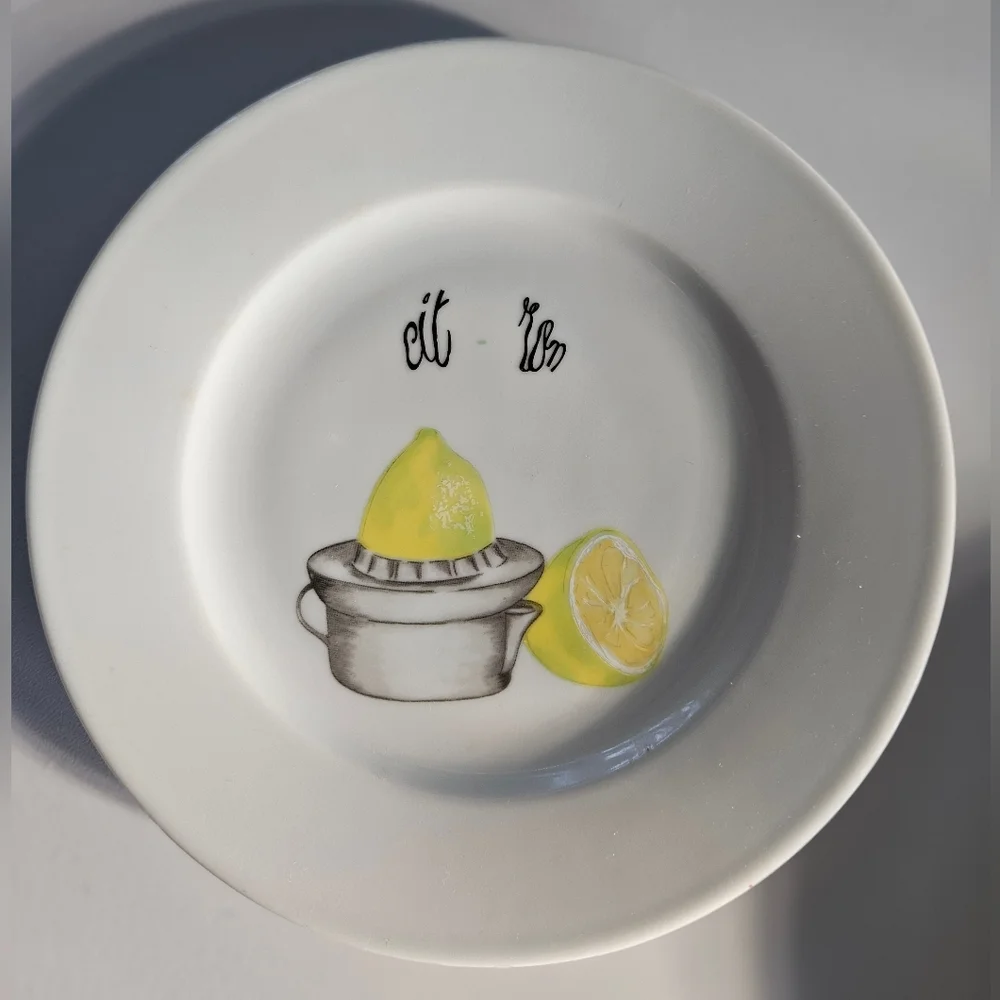LIMOGES “Citron” French Porcelain Plates x2 | SZ  7.25